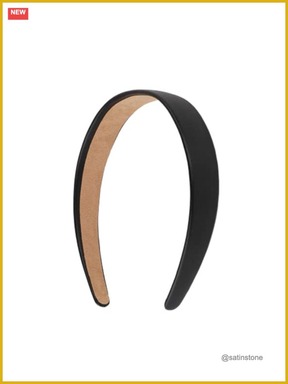 Vegan Leather Headband 1 Inch Wide No Teeth Non-Slip Lining